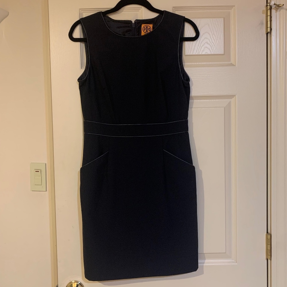 Tory Burch Navy Blue Sleeveless Lined Dress sz 6